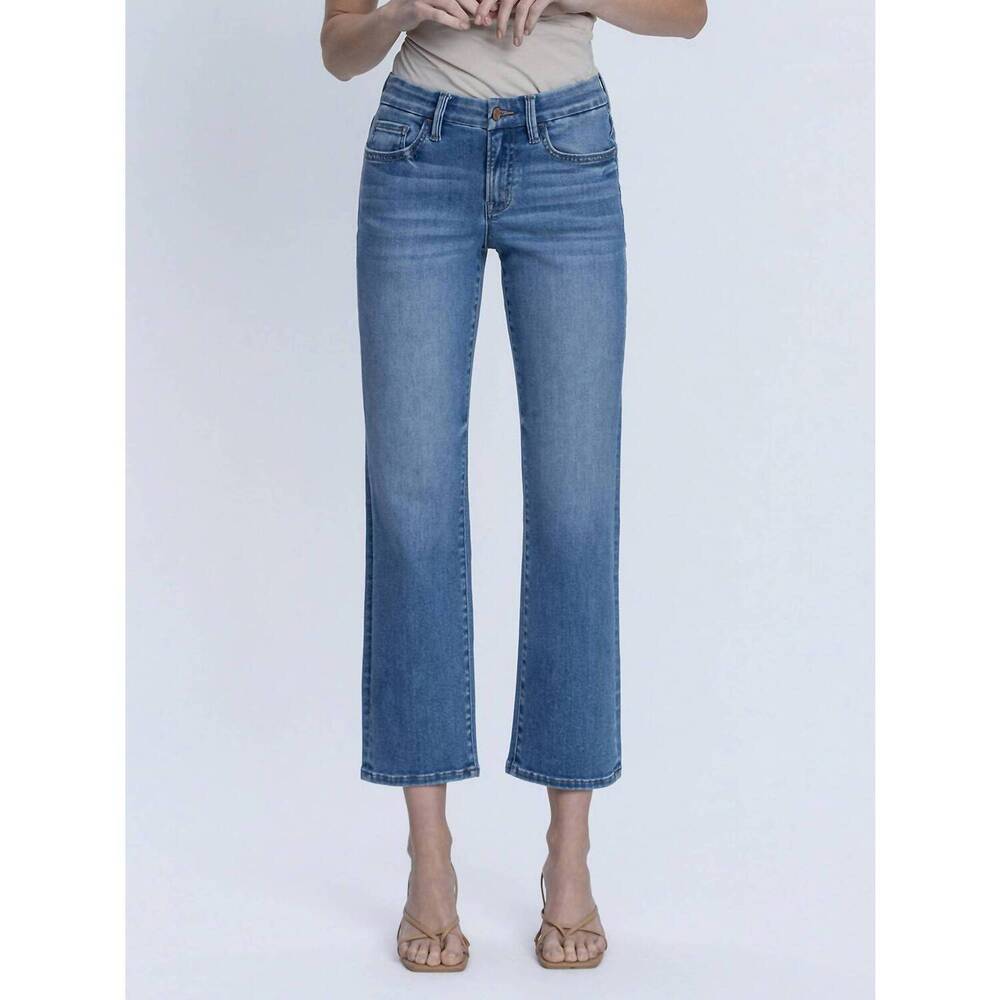 NEW LOVERVET romy mid rise ankle straight jeans in blue